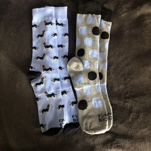 Funky Socks - dogs and dots NWOT